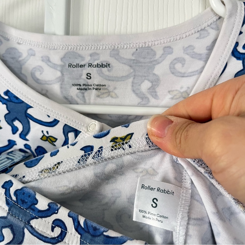 Roller Rabbit Blue monkey pajamas - Picture 3 of 5